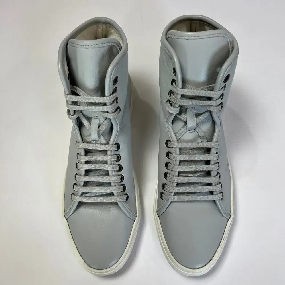 Common Projects Tournament High Top Sneakers EU42 Grey Leather Shoes ITALY